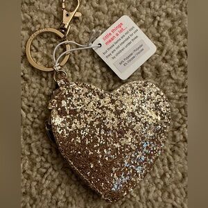 Jcrew Crewcut Gold Glitter Heart Shape Coin Keychain